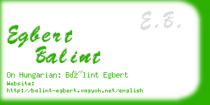 egbert balint business card